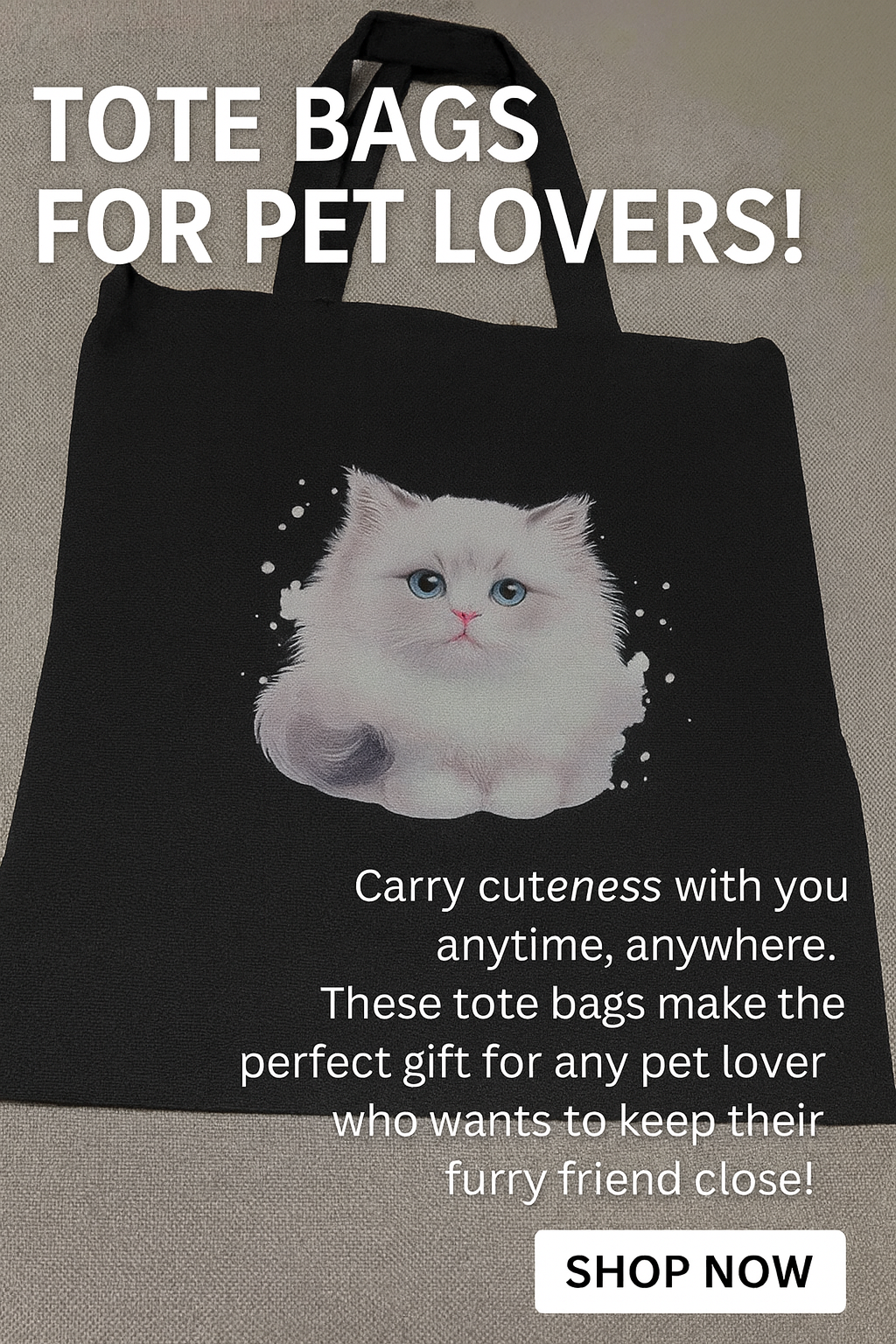 Adorable Cat Lover Tote Bag