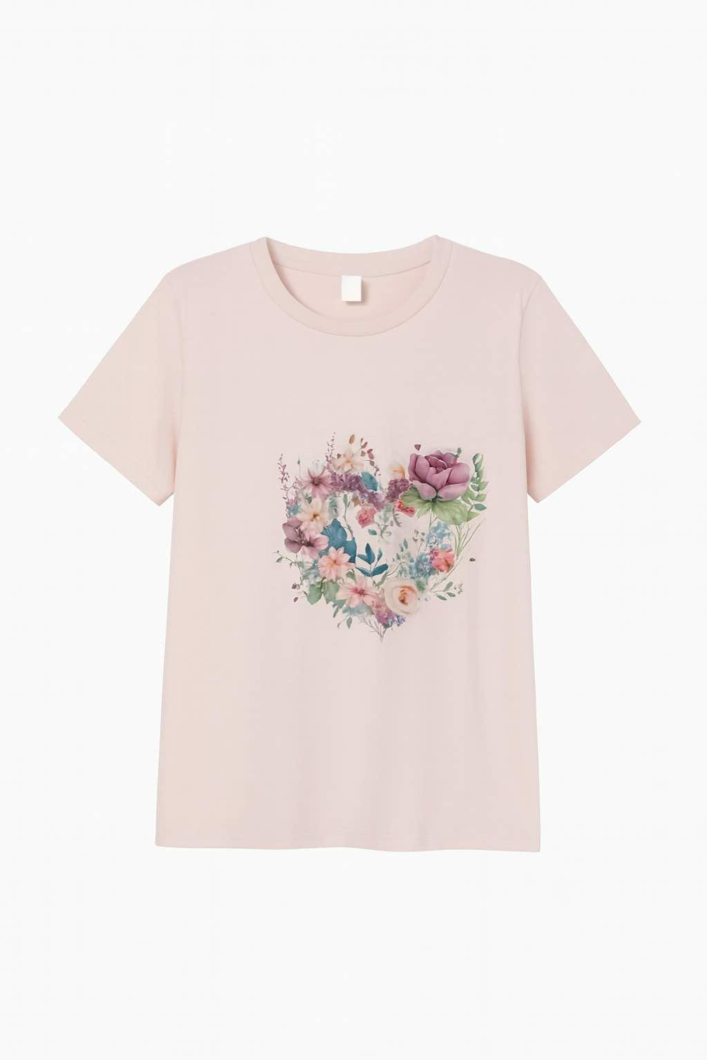 Cotton T-shirt with an elegant floral design
