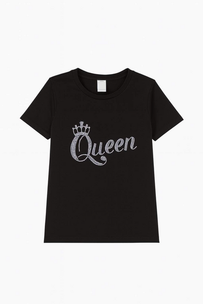 Queen Rhinestone T-Shirt – Shine with Confidence 👑