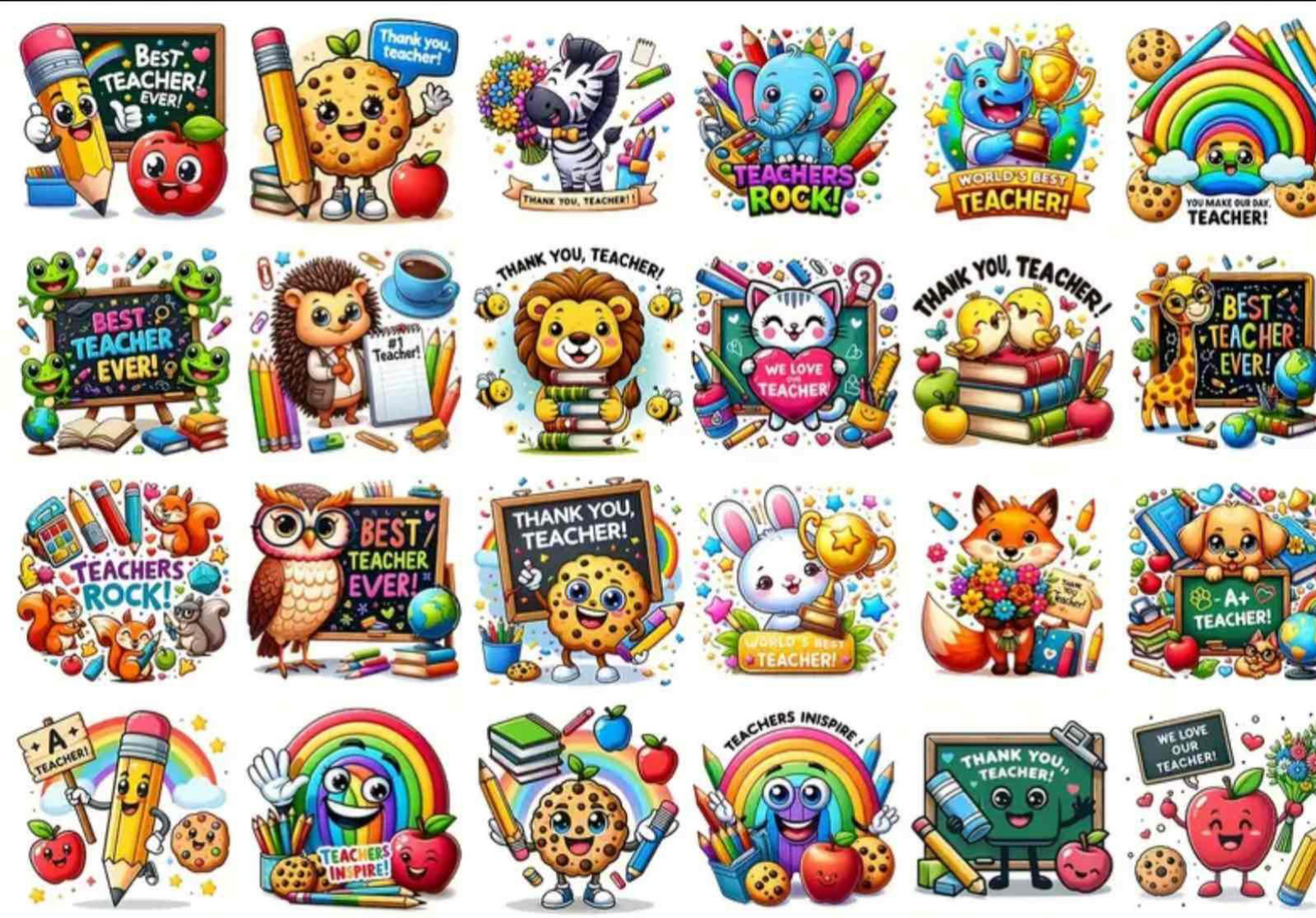 “Teacher Appreciation Mugs with Cute Printed Stickers